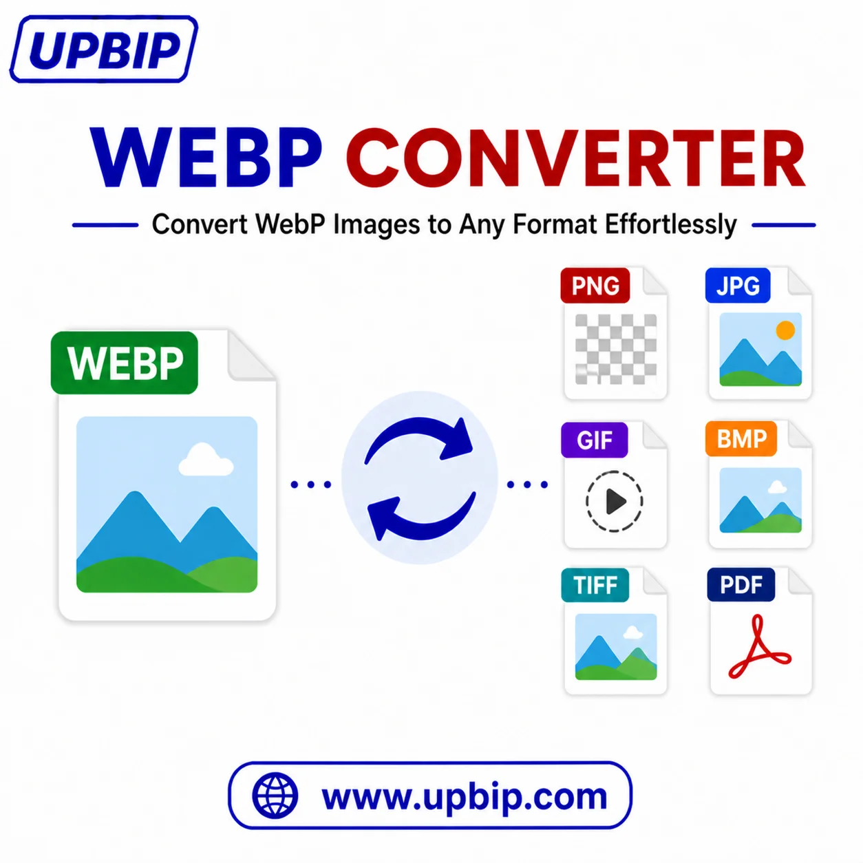 UPBIP WebP to AVIF converter online — modern web-optimized format that delivers smaller files than JPG and PNG at similar quality prepared for AVIF export using UPBIP browser-based image tools at upbip.com