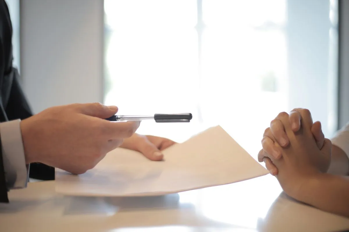 Signing a business contract prepared with UPBIP document tools